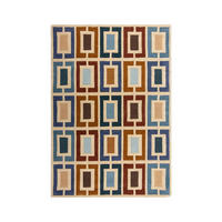 WOLLTEPPICH 160/230 cm RETRO BLOCKS Blau  - Blau, KONVENTIONELL, Textil (160/230cm)