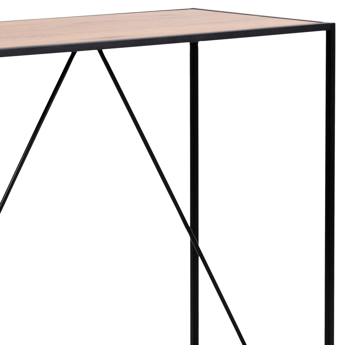 BARSKA MIZA  - črna/barve hrasta, Basics, kovina/leseni material (120/60/105cm) - MID.YOU