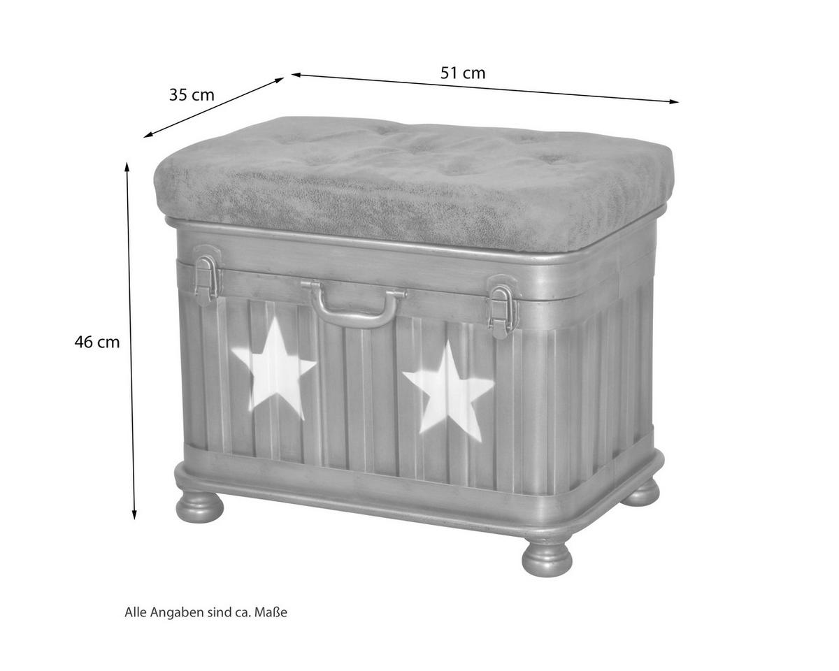 HOCKER Mikrofaser Braun, Grau  - Braun/Grau, Design, Textil/Metall (35/51/46cm) - MID.YOU