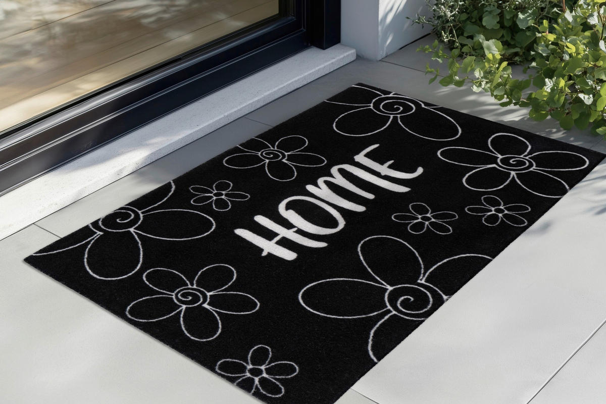 FUßMATTE  45/75 cm  Schwarz  - Schwarz, Basics, Kunststoff/Textil (45/75cm) - Kayoom