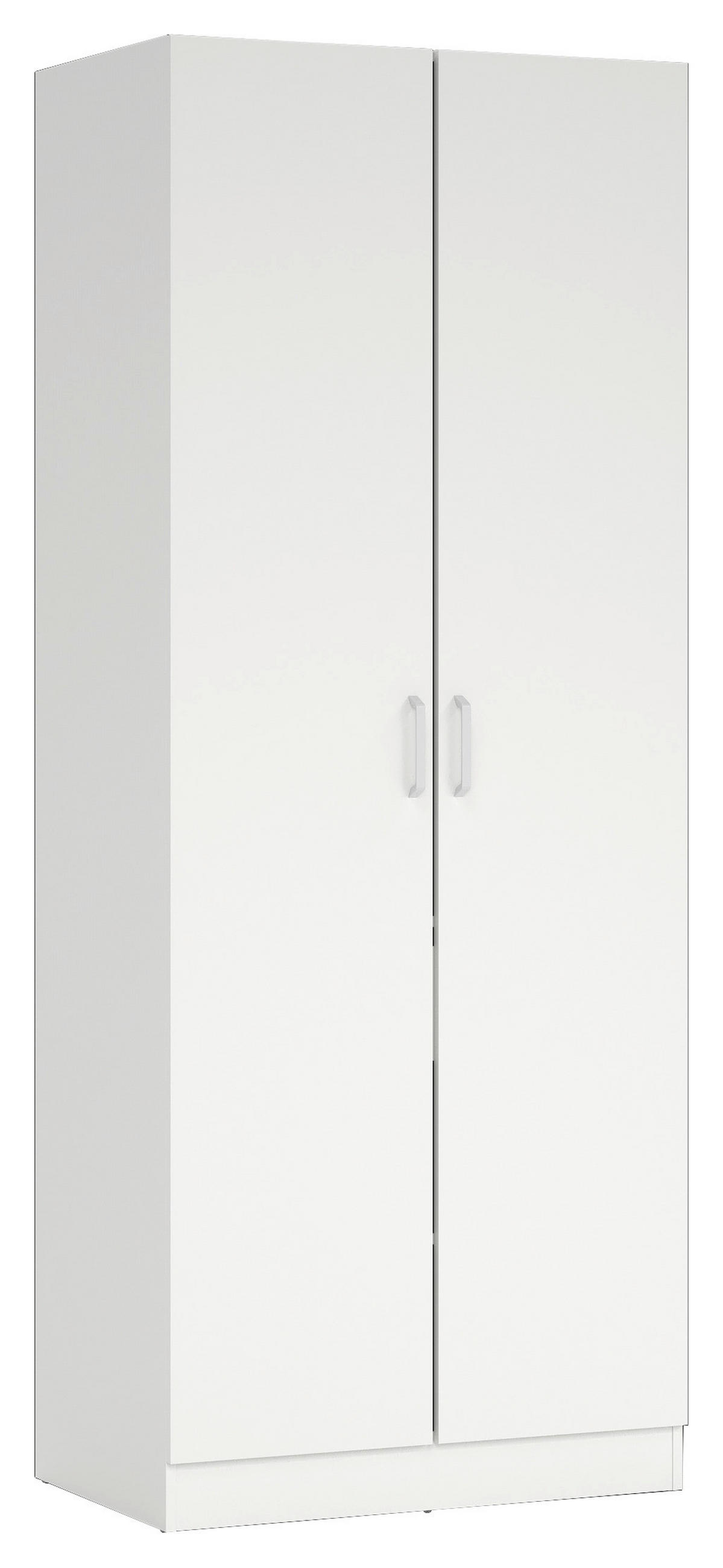 DREHTÜRENSCHRANK 78,5/200,4/49,75 cm,  in Weiß, 2-türig  - Weiß, MODERN, Holzwerkstoff/Metall (78,5/200,4/49,75cm) - MID.YOU