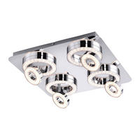 LED SVJETILJKA STROPNA  - boje kroma, Design, metal/plastika (40/40/13cm)