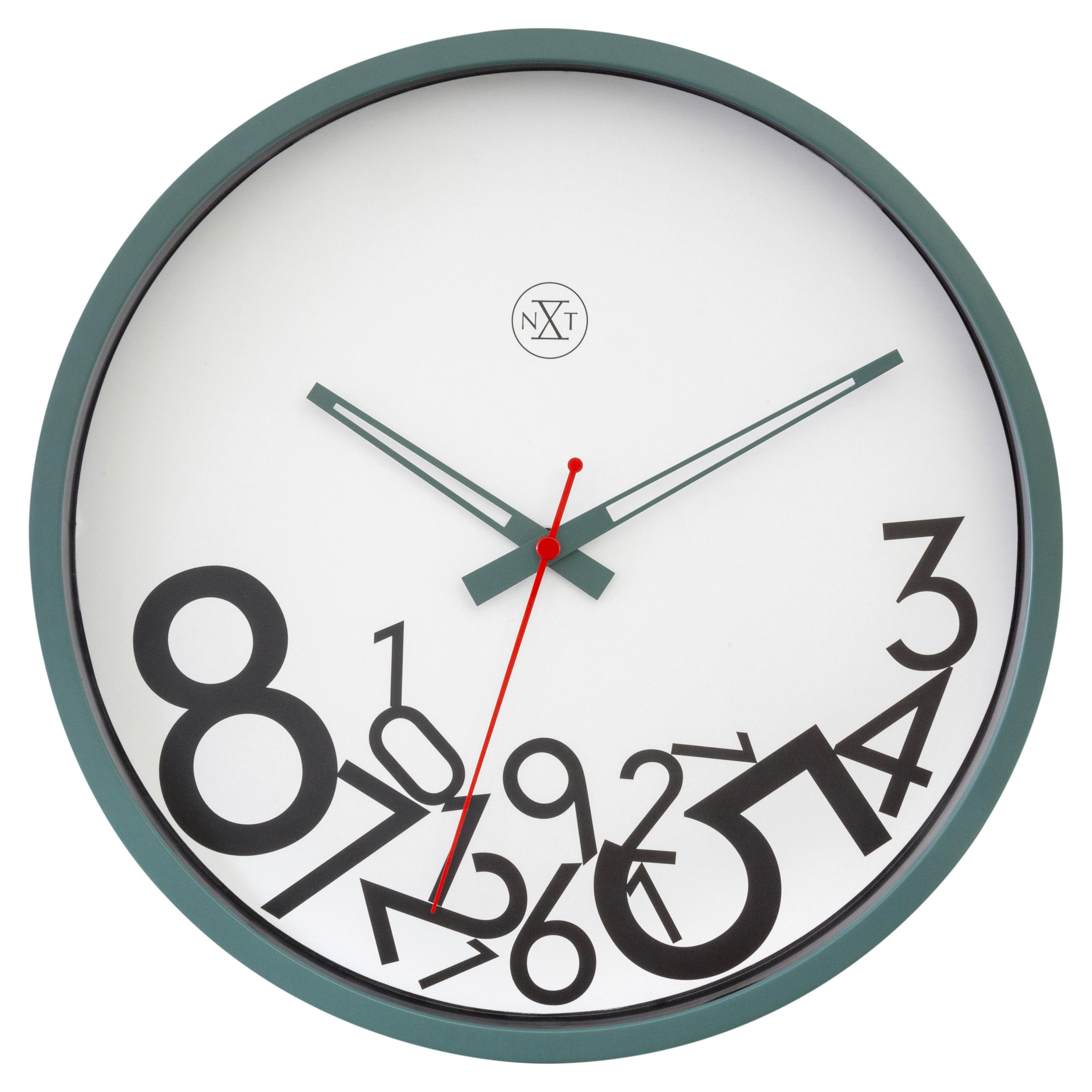 WANDUHR 29,2/29,2/4,2 cm   - Weiss/Grün, Basics, Kunststoff (29,2/29,2/4,2cm)