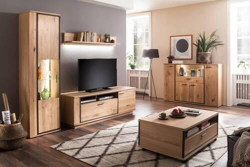 TV-ELEMENT Anthrazit, Eichefarben 180/61/50 cm - Eichefarben/Anthrazit, Konventionell, Holz/Holzwerkstoff (180/61/50cm) - Landscape