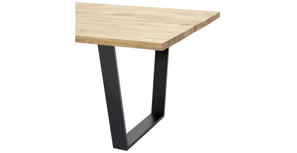 ESSTISCH in Holz, Metall 200/100/78 cm - Eichefarben/Schwarz, KONVENTIONELL, Holz/Metall (200/100/78cm) - Voleo