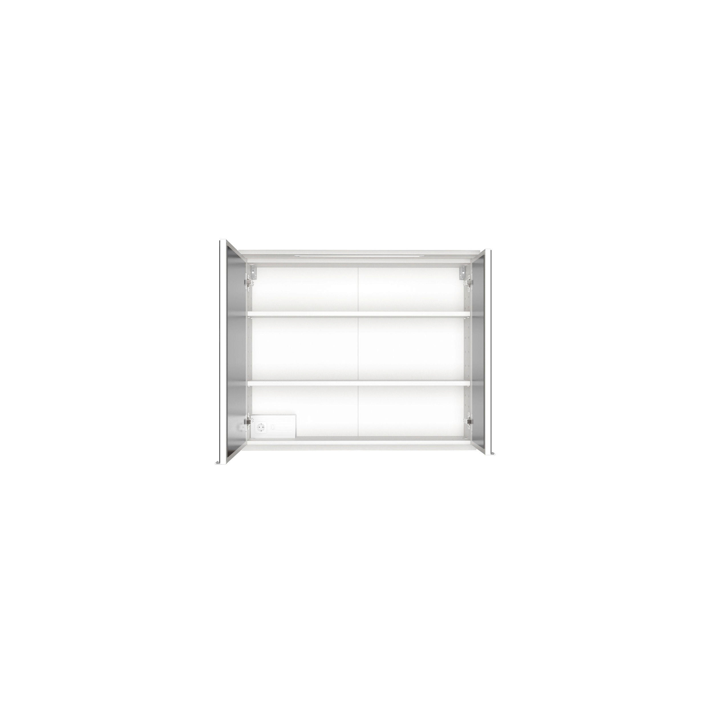 SPIEGELSCHRANK 80/67/20 cm  - Chromfarben/Weiß, KONVENTIONELL, Glas/Holzwerkstoff (80/67/20cm) - Xora