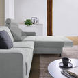 ECKSOFA  in Webstoff Hellgrau  257/165 cm  - Hellgrau/Schwarz, Design, Kunststoff/Textil (257/165cm) - Xora