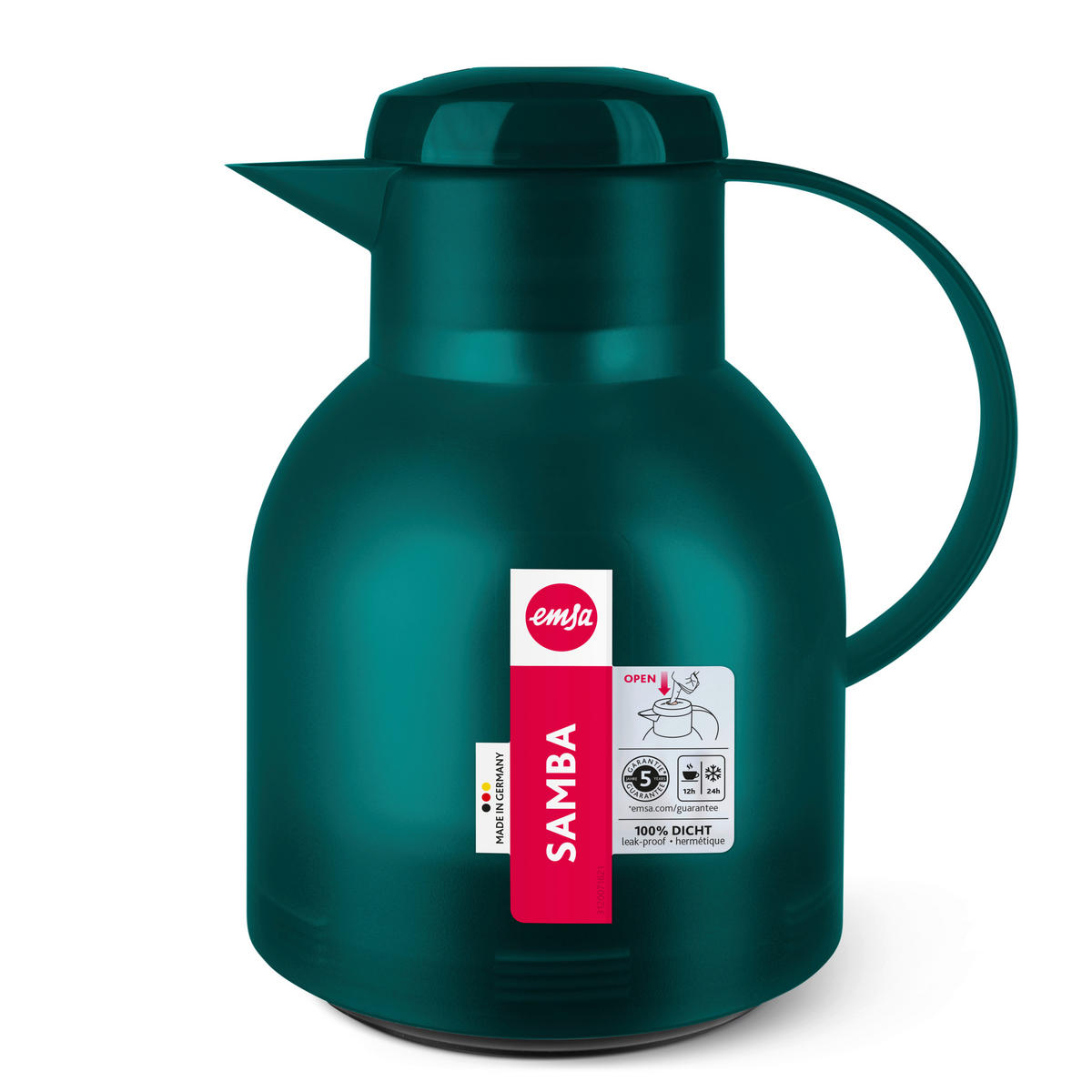 ISOLIERKANNE SAMBA 1,0 L  - Türkis, Basics, Kunststoff (1l) - Emsa