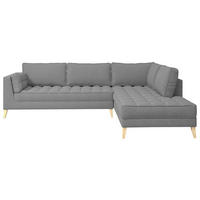 ECKSOFA in Bouclé Taupe  - Taupe/Naturfarben, Design, Holzwerkstoff/Textil (310/204cm) - MID.YOU