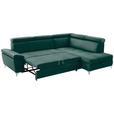 ECKSOFA in Samt Grün  - Chromfarben/Grün, KONVENTIONELL, Textil/Metall (271/206cm) - Carryhome