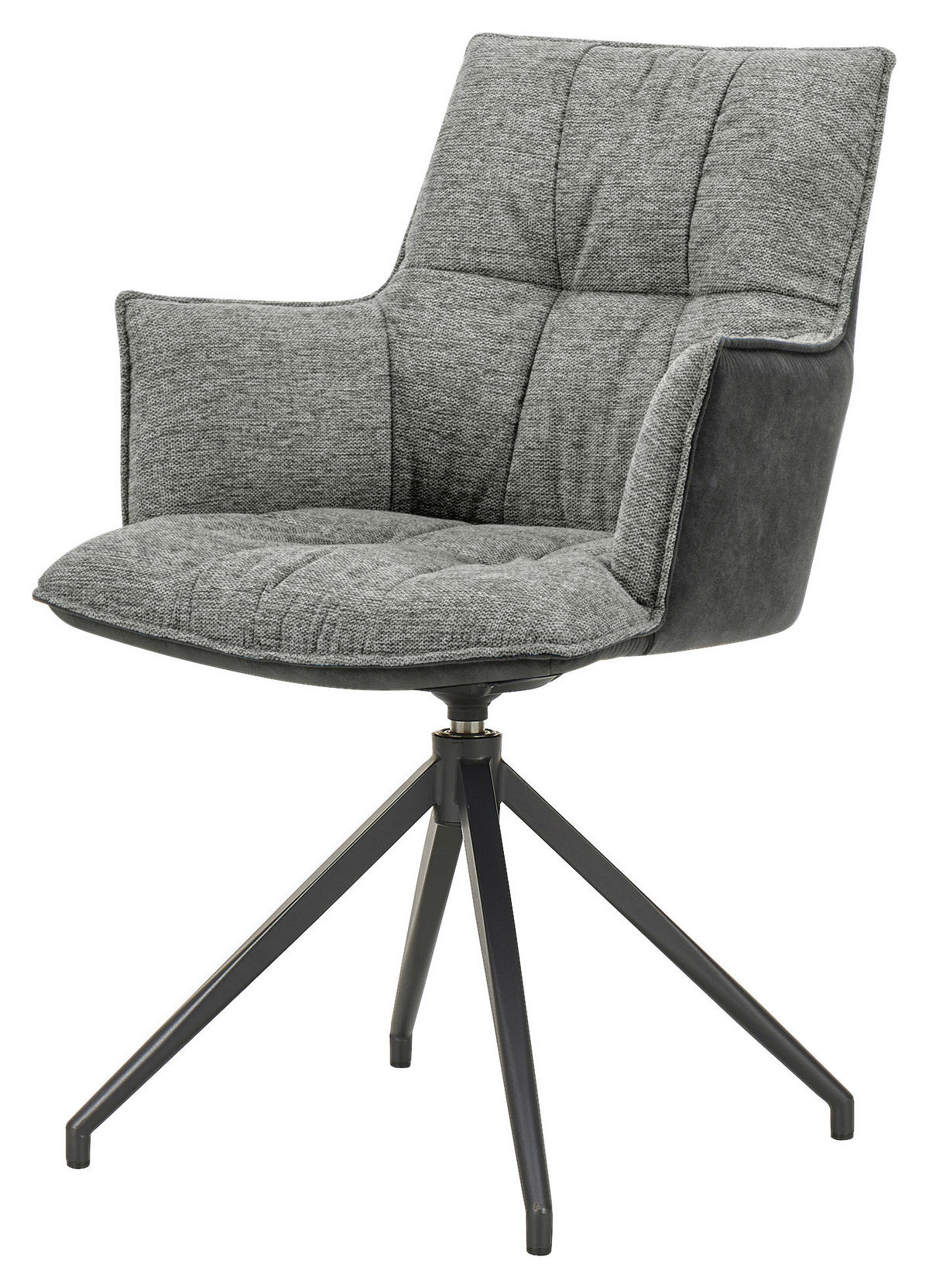 ŽIDLE S PODRUČKAMI, železo, mikrovlákno, černá, světle šedá - černá/světle šedá, Design, kov/textil (59/89,5/63cm) - Novel