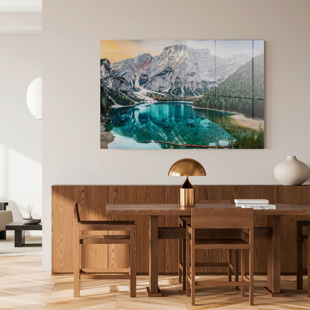 GLASBILD 120/80 cm  - Multicolor, Basics, Glas/Papier (120/80cm)