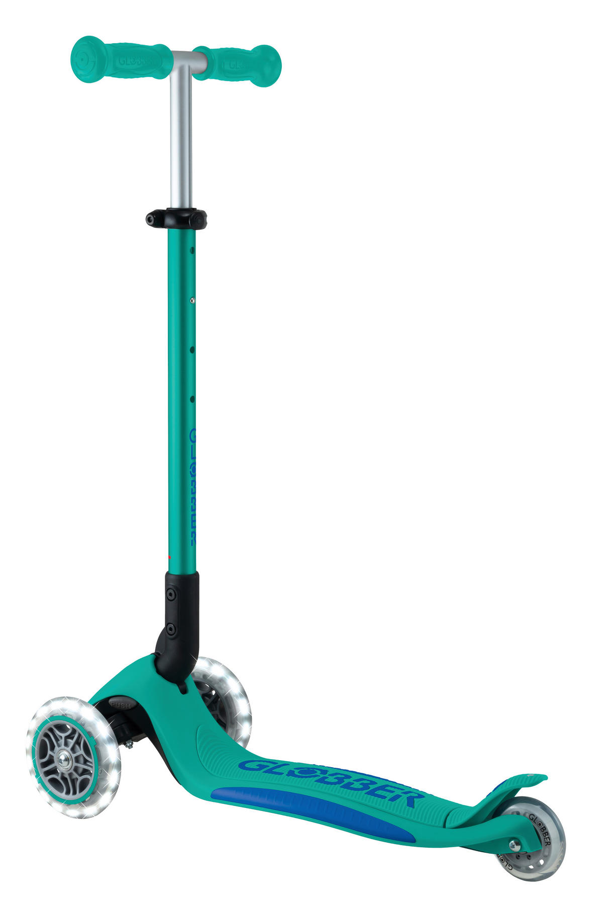 KINDERSCOOTER ELITE LIGHTS  - Türkis, Basics, Kunststoff (57.5/28/82.5cm) - GLOBBER