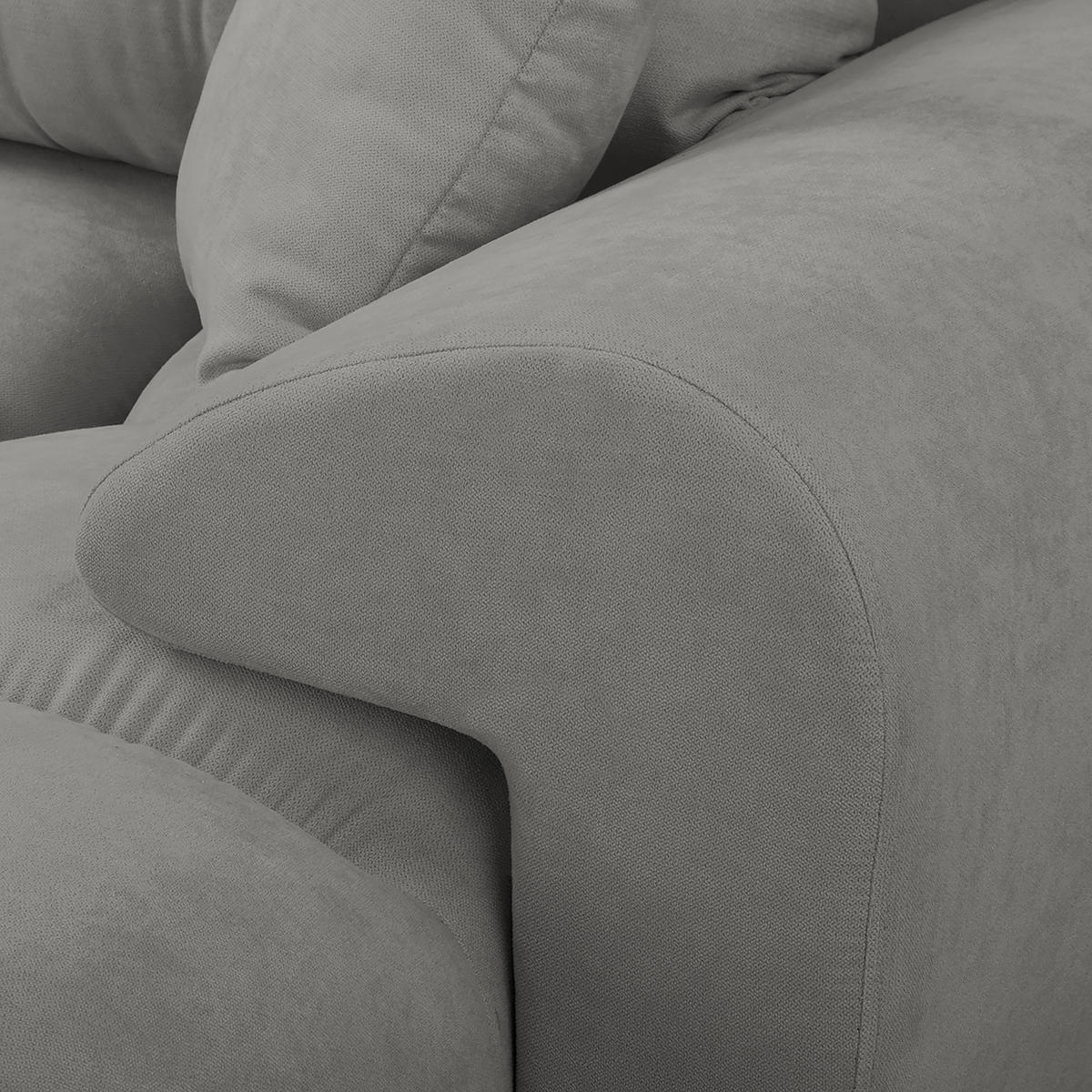 ECKSOFA in Mikrofaser Grau  - Silberfarben/Grau, Design, Textil/Metall (256/175cm) - Livetastic