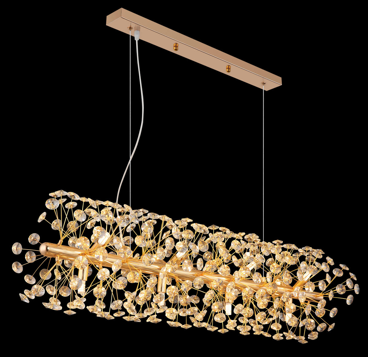 KŘIŠŤÁLOVÉ ZÁVĚSNÉ SVÍTIDLO, 90/30/150 cm  - průhledné/čiré, Lifestyle, kov/plast (90/30/150cm) - Globo