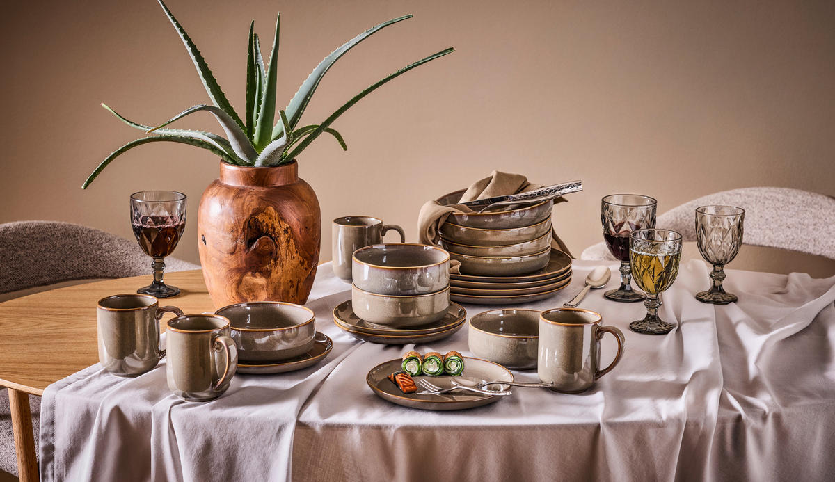 KOMBISERVICE Marbella 20-teilig  - Braun, Trend, Keramik - Novel