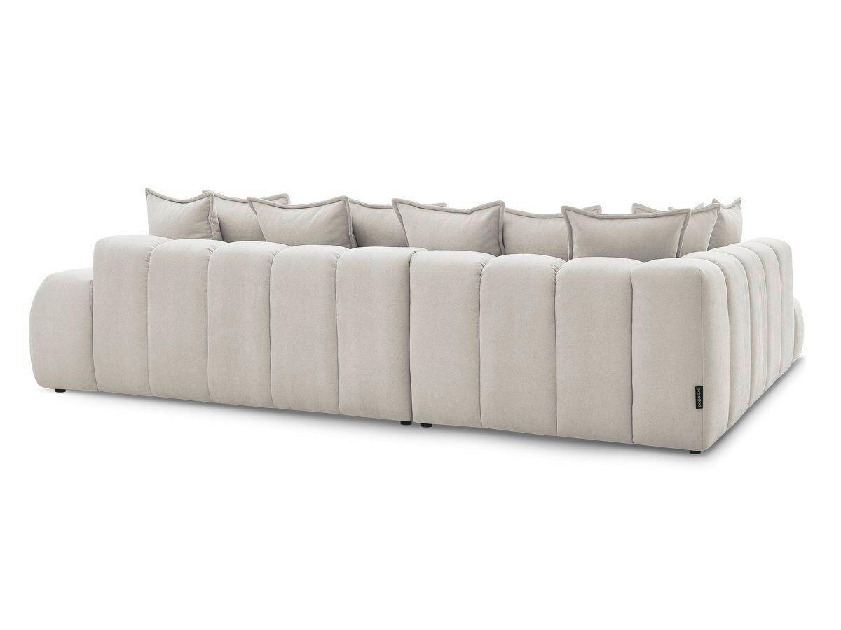 ECKSOFA Ottomane links  EVEREST Beige Struktur  - Beige/Schwarz, MODERN, Kunststoff/Textil (210/352cm) - Livetastic