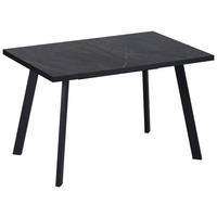 ESSTISCH Grau, Schwarz rechteckig  ausziehbar  - Schwarz/Grau, Design, Holzwerkstoff/Metall (120-160/80/76cm) - Ti'me