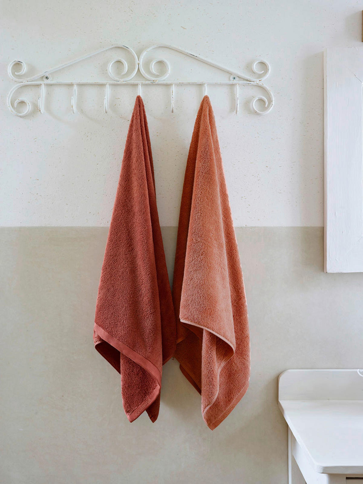 WASCHHANDSCHUHSET London Orange, Terracotta 3-teilig  - Terracotta/Orange, Basics, Textil (16/22cm) - Aquanova