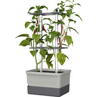PFLANZENTOPF 34,5/69/27,5 cm Grau, Hellgrau  - Hellgrau/Grau, Basics, Kunststoff (34,5/69/27,5cm) - Gusta Garden