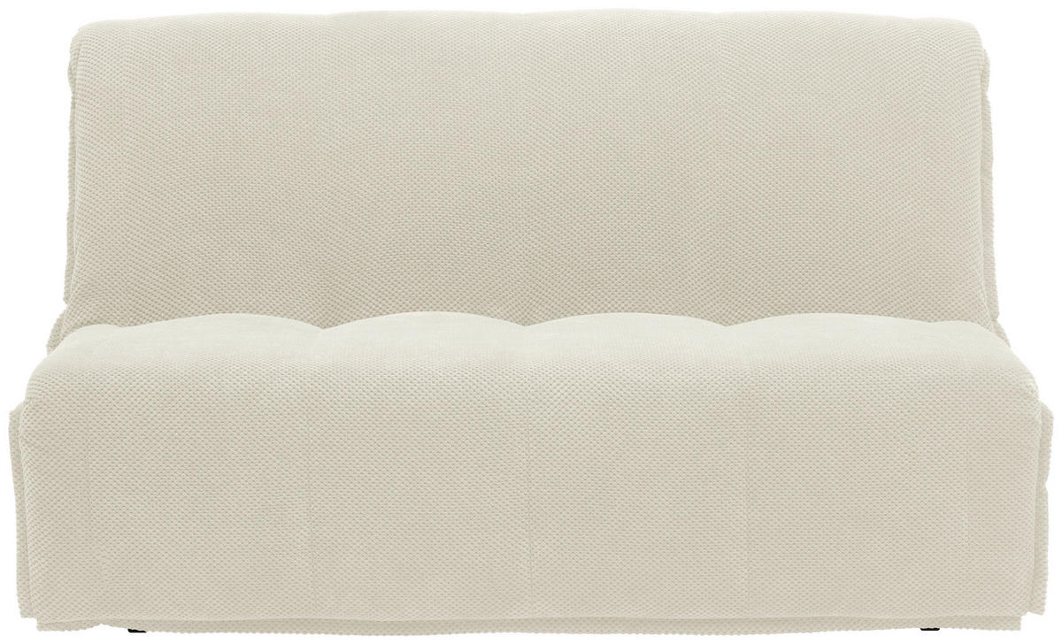 SCHLAFSOFA Velours Creme  - Creme/Schwarz, Design, Kunststoff/Textil (148/88/110cm) - Livetastic