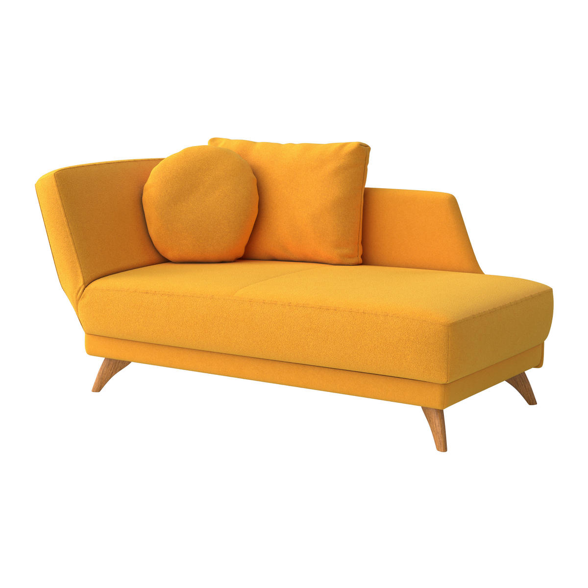 RÉCAMIERE in Flachgewebe Currygelb  - Currygelb/Eichefarben, Modern, Holz/Textil (205/74/94cm) - Bali
