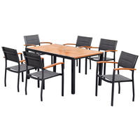 ZAHRADNÍ SADA 7dílné, dřevo, kov, textil - šedá/barvy grafitu, Moderní, kov/dřevo - Gardenson