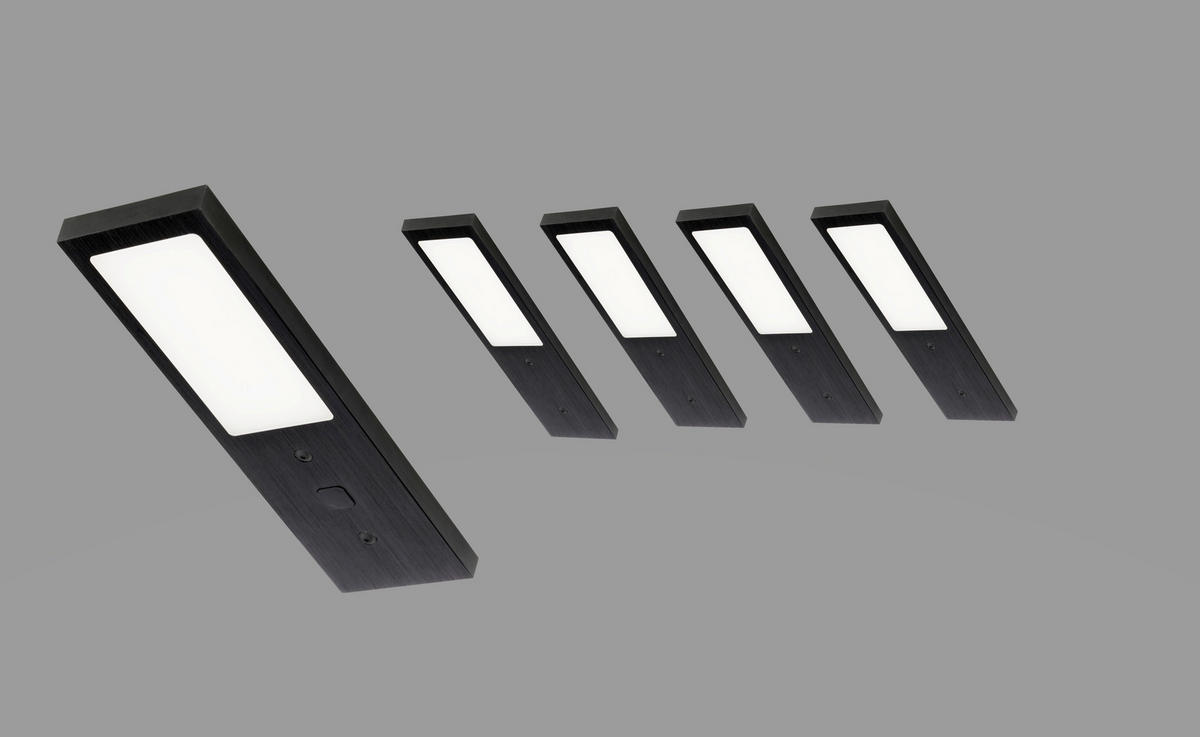 UNTERBAULEUCHTEN-SET 5/0,7/17 cm   - Schwarz, Basics, Metall (5/0,7/17cm)