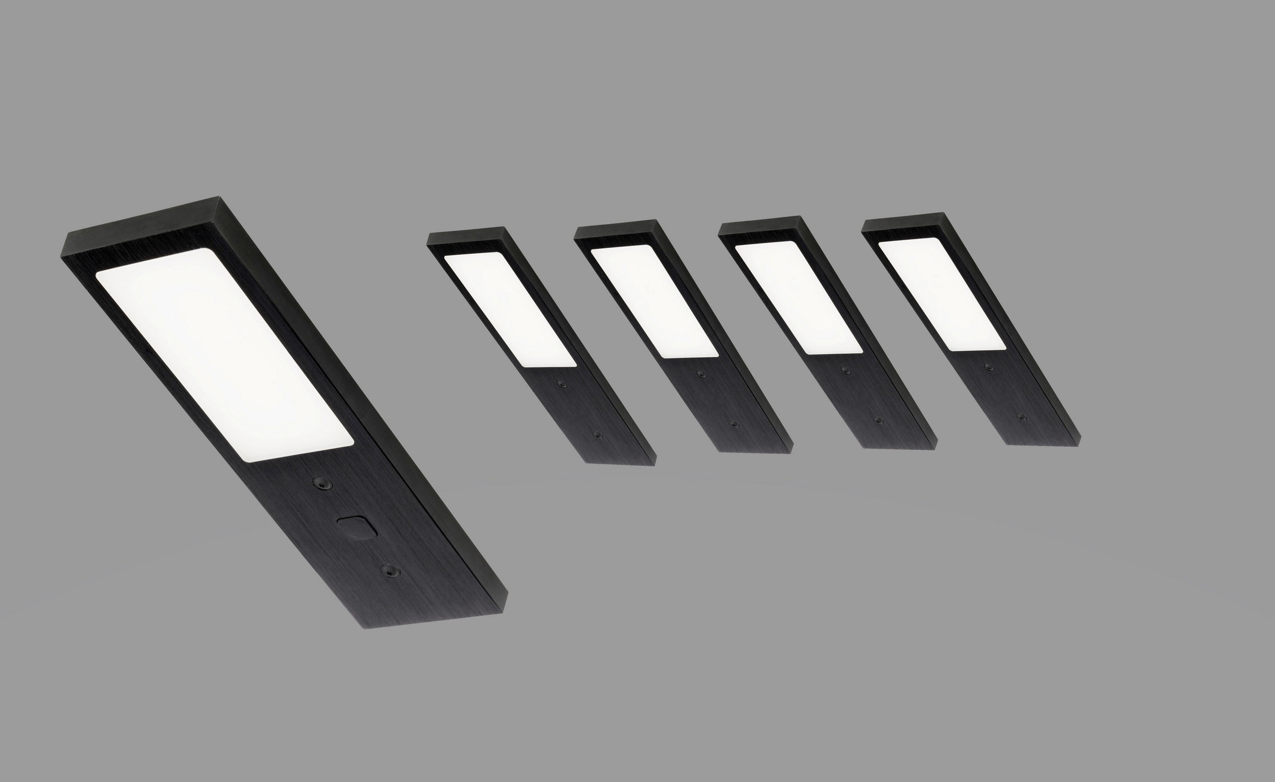 XXXLutz Unterbauleuchten-Set Schwarz 5x0.7x17 cm