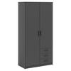 KLEIDERSCHRANK in Grau  - Schwarz/Grau, Basics, Holzwerkstoff/Metall (98,5/200,4/49,8cm) - MID.YOU