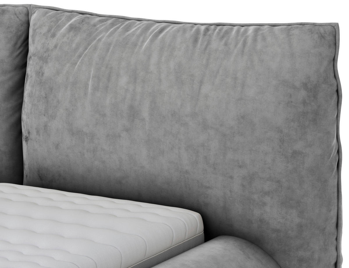 POLSTERBETT 200/200 cm,  in Grau,  - Schwarz/Grau, Design, Textil/Metall (200/200cm) - Belluti