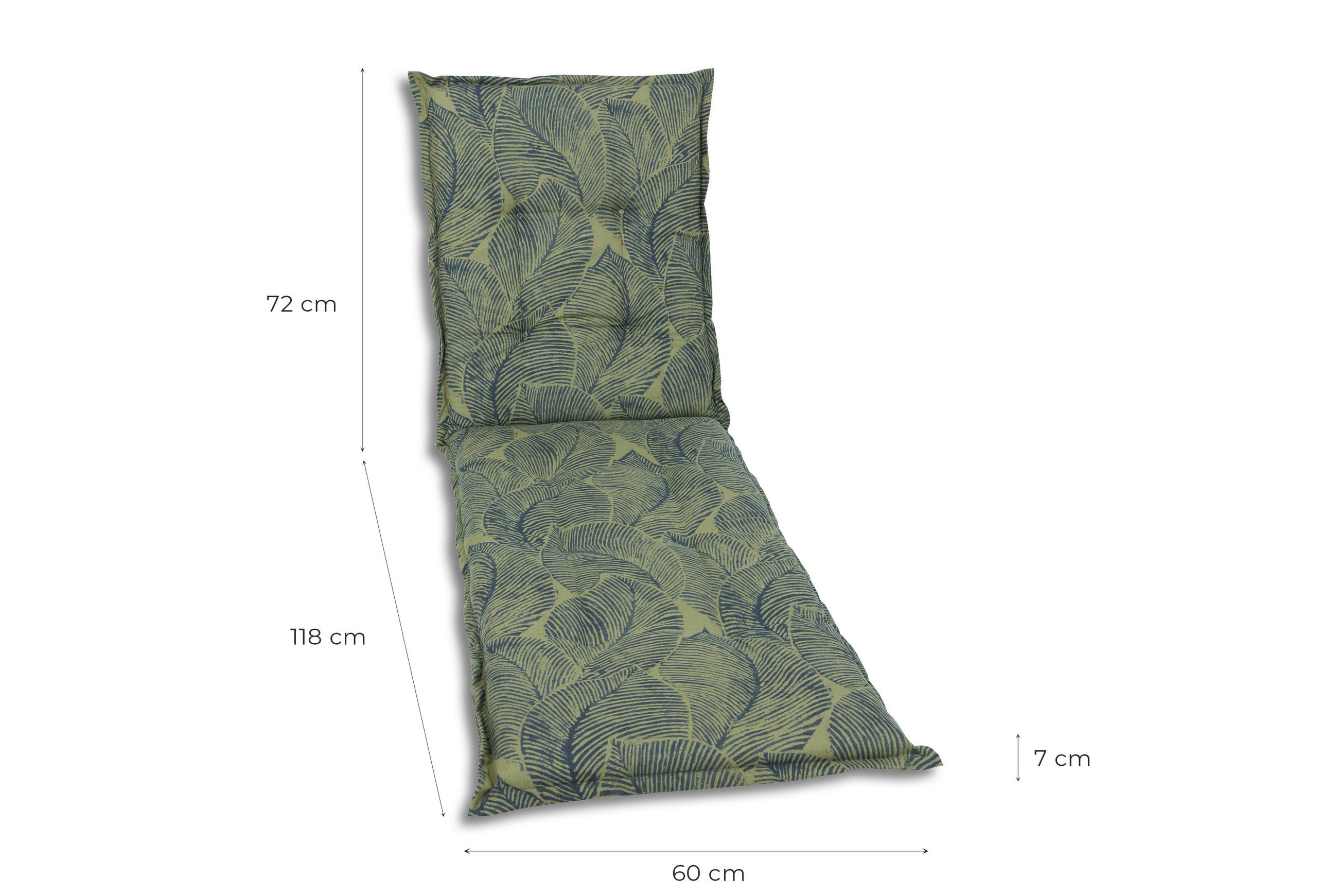 LIEGENAUFLAGE Blätter - Grün, Basics, Textil (60/7/190cm)
