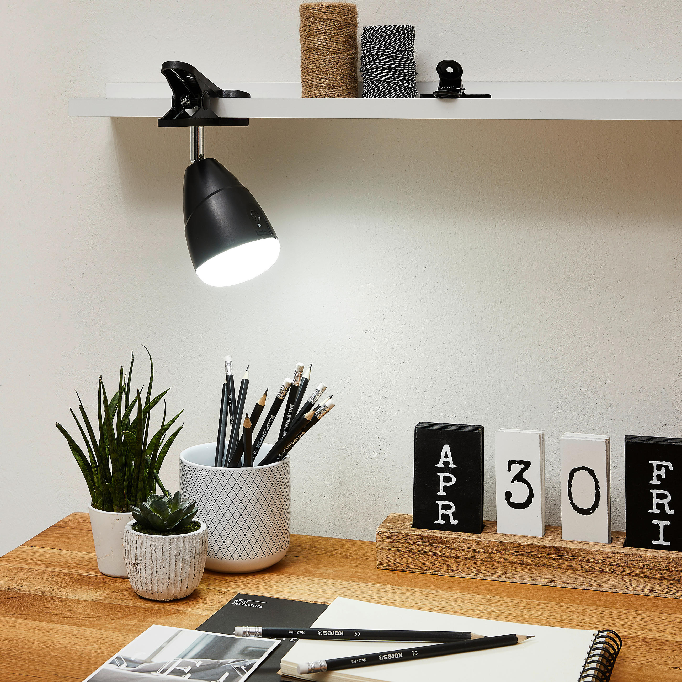 LED-KLÄMLAMPA 10,5 cm  - svart, Basics, plast (10,5cm) - Xora