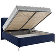 POLSTERBETT gepolstertes Kopfteil, Lattenrost Dunkelblau 180/200 cm  - Schwarz/Bronzefarben, MODERN, Holz/Textil (180/200cm) - Carryhome