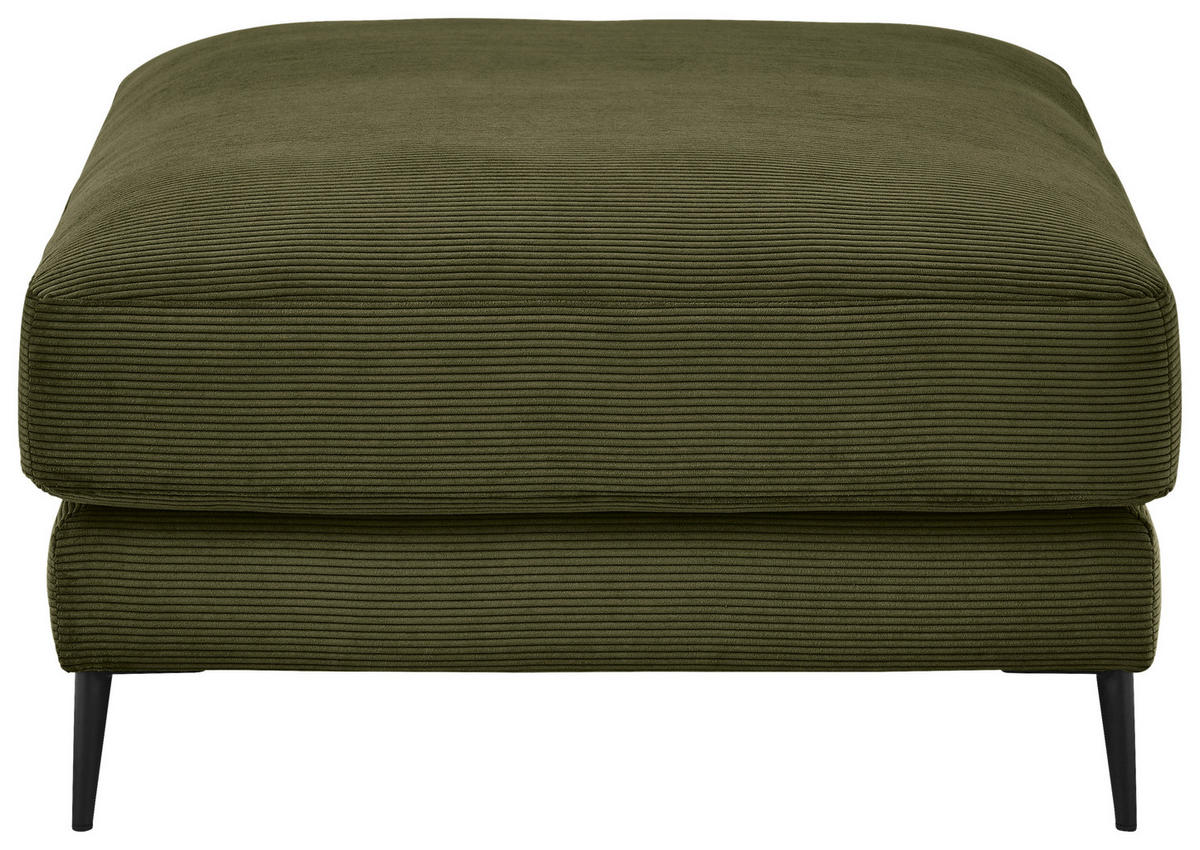 HOCKER Feincord Dunkelgrün  - Dunkelgrün/Schwarz, Design, Textil/Metall (90/43/90cm) - Dieter Knoll