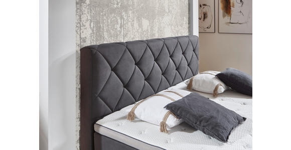 BOXSPRINGBETT 140/200 cm in Anthrazit - Anthrazit/Schwarz, KONVENTIONELL, Textil/Metall (140/200cm) - Carryhome