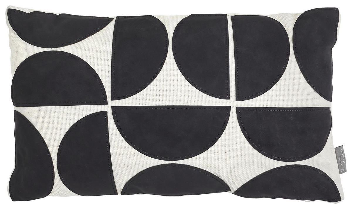 ZIERKISSEN  - Schwarz/Weiß, Basics, Textil (28/48/11cm) - Boltze Home