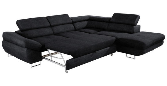 ECKSOFA in Webstoff Anthrazit  - Anthrazit, Design, Textil/Metall (280/235cm) - Hom`in