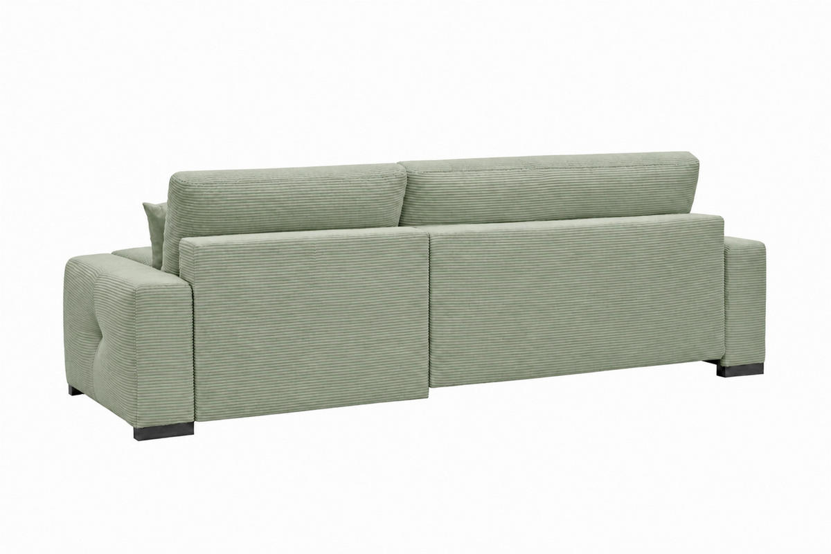 ECKSOFA  Cord Mintgrün  - Schwarz/Mintgrün, Basics, Holz/Holzwerkstoff (264/184cm) - MID.YOU