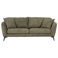 BIGSOFA in Chenille Grün  - Schwarz/Grün, Konventionell, Textil/Metall (215/70/98cm) - Carryhome