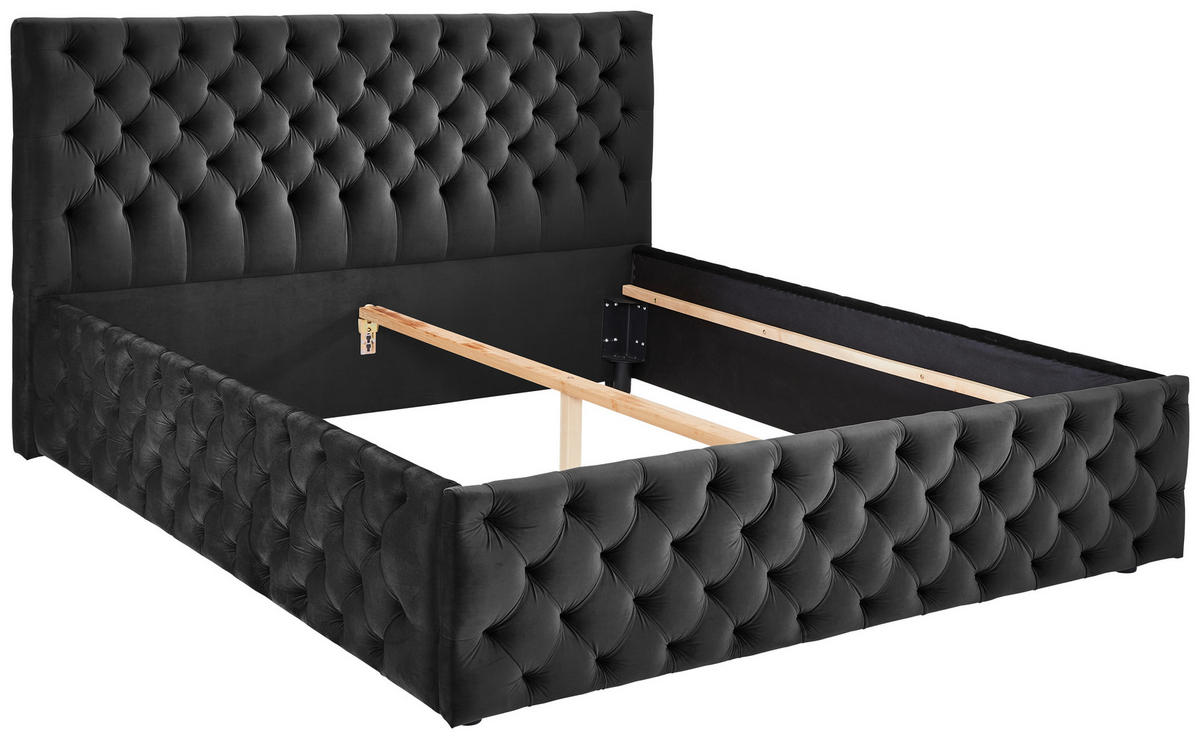 TAPECIRANI KREVET   180/200 cm   crna  - crna, Konvencionalno, tekstil/plastika (180/200cm) - Carryhome