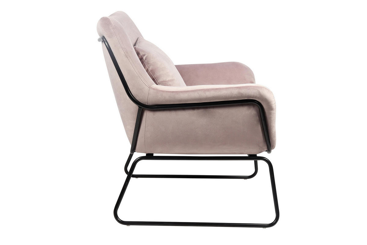 SESSEL in Samt Rosa  - Messingfarben/Rosa, MODERN, Textil/Metall (68/82/75cm) - Livetastic