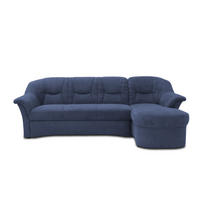 ECKSOFA Dunkelblau Mikrofaser  - Schwarz/Dunkelblau, KONVENTIONELL, Kunststoff/Textil (232/146cm) - MID.YOU