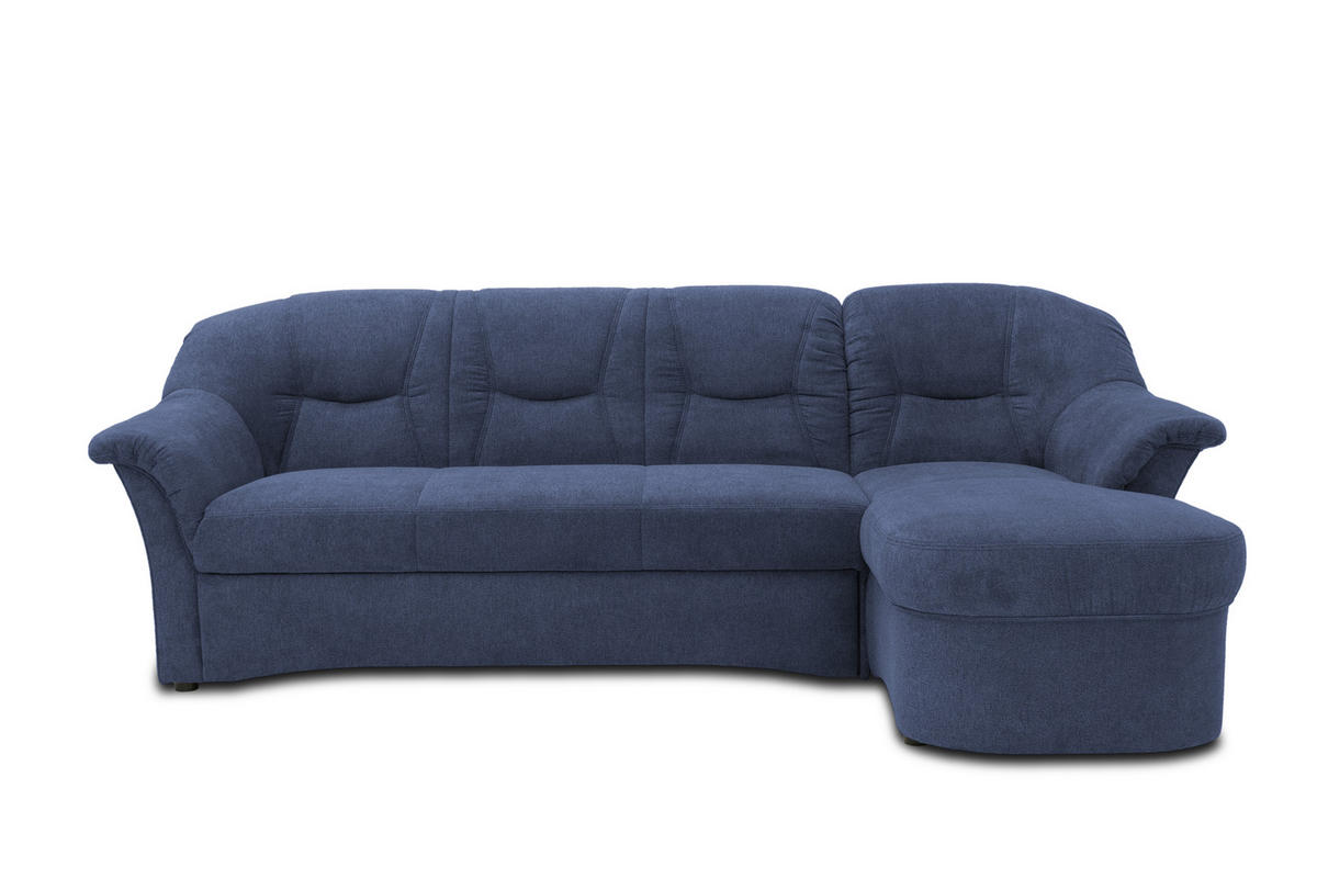 ECKSOFA Dunkelblau Mikrofaser  - Schwarz/Dunkelblau, KONVENTIONELL, Kunststoff/Textil (232/146cm) - MID.YOU