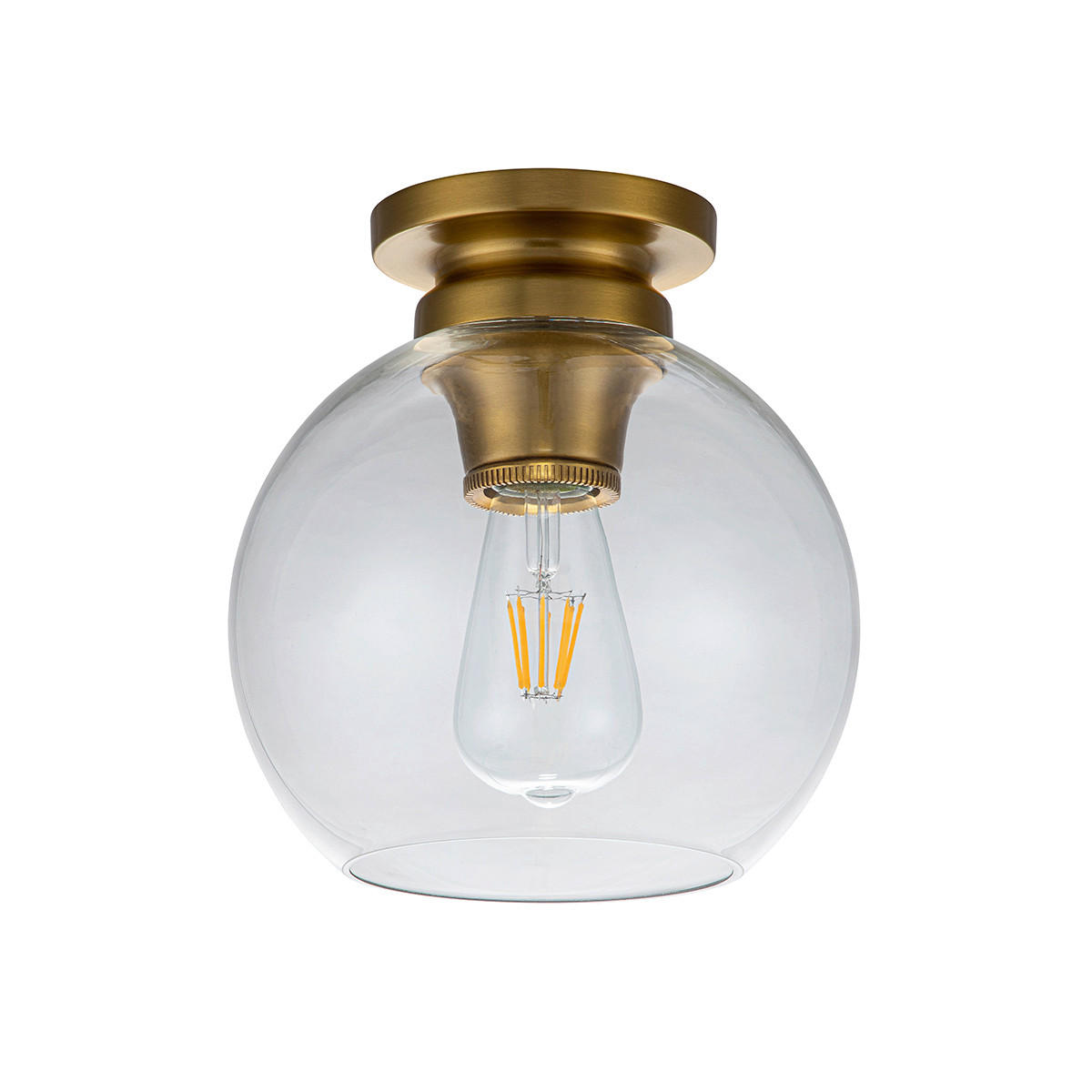 DECKENLEUCHTE Tabby 21.6/23.5 cm   - Messingfarben, KONVENTIONELL, Glas/Metall (21.6/23.5cm) - Elstead Lighting