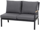 LOUNGEGARNITUR Anthrazit, Teakfarben Teakholz Aluminium  - Anthrazit/Teakfarben, KONVENTIONELL, Holz/Kunststoff - Siena Garden