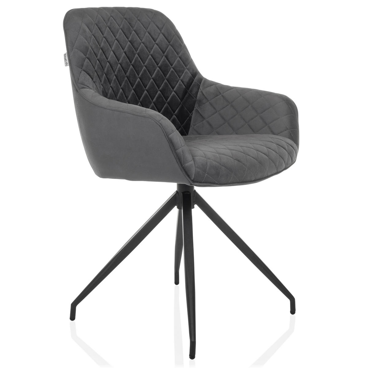 ARMLEHNSTUHL  in  - Schwarz/Grau, MODERN, Textil/Metall (58/87/57cm) - MID.YOU