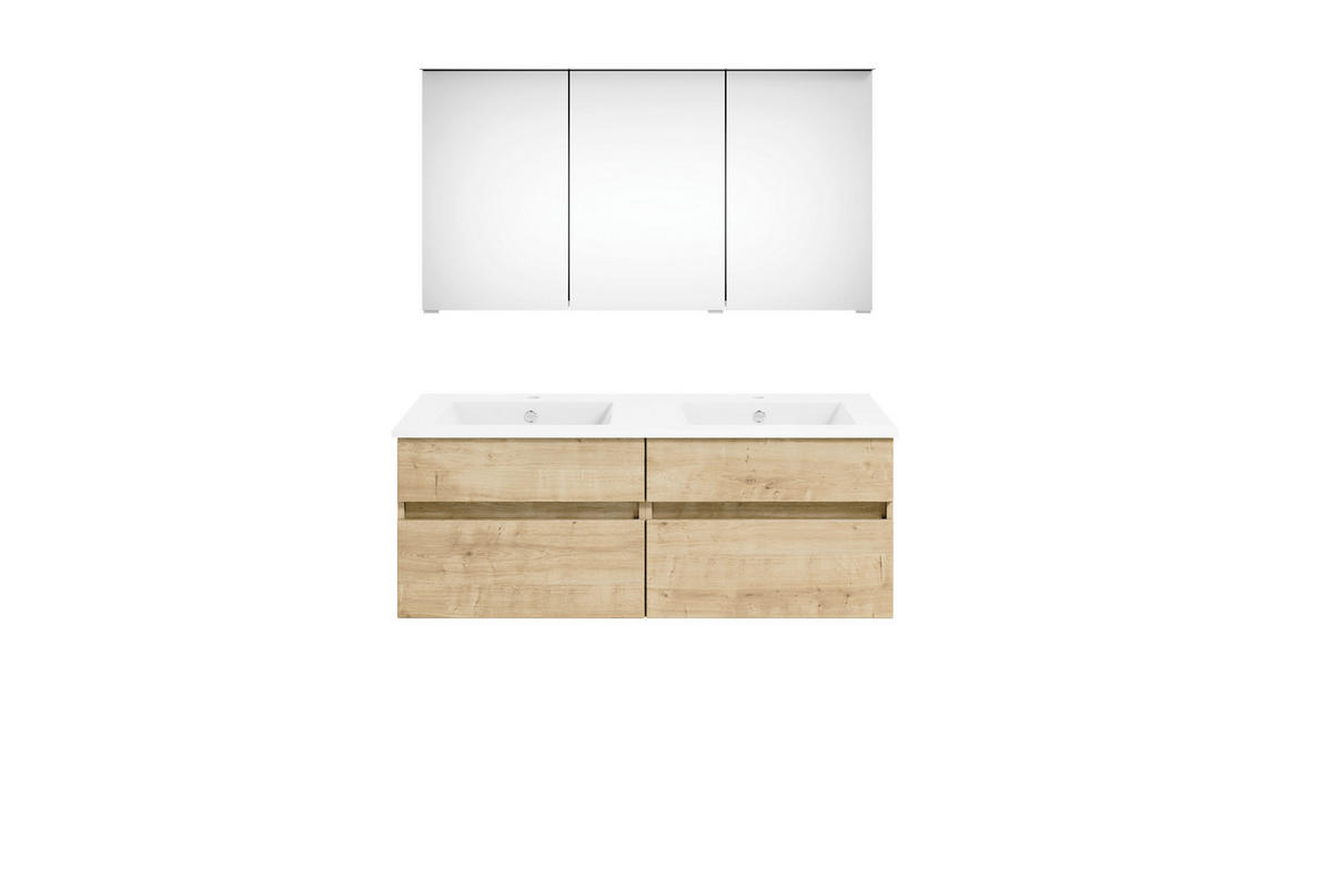 BADEZIMMER 120 cm  - Weiss/Eichefarben, Konventionell, Keramik/Holzwerkstoff (120cm) - Puris