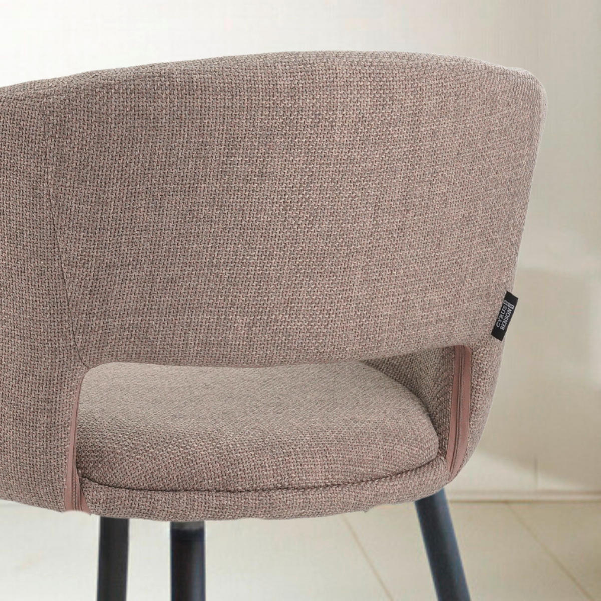 ARMLEHNSTUHL Webstoff Taupe  - Taupe/Schwarz, MODERN, Textil/Metall (59/78/55cm) - MID.YOU