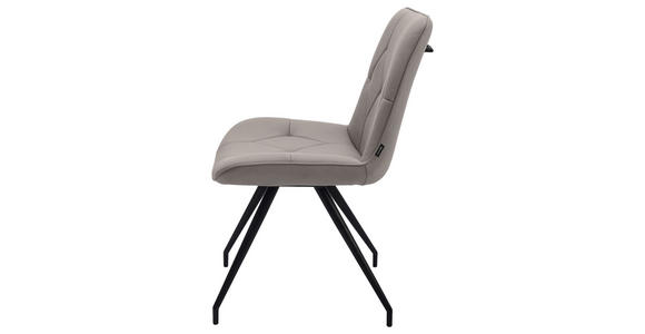 STUHL Webstoff Grau, Schwarz - Schwarz/Grau, Design, Textil/Metall (51/89/66cm) - Novel